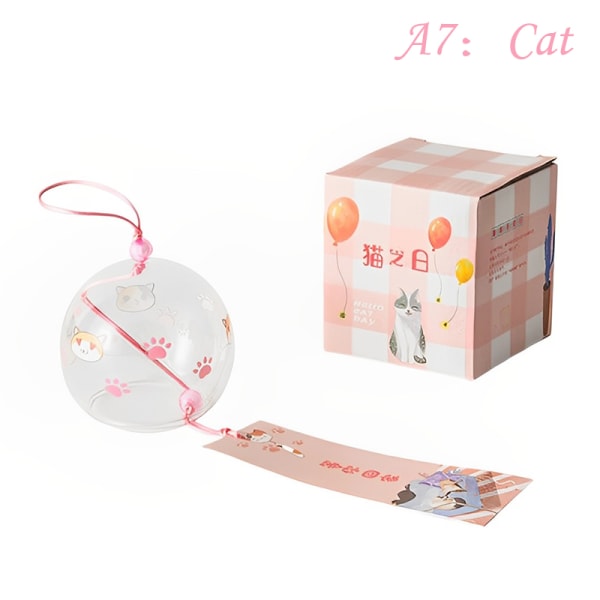 Wind Bell Sakura Pattern Tuulikellot Käsintehdyt Lasi Furin Home A7 A7