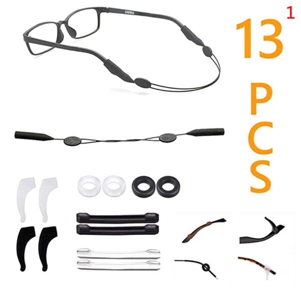 Silikon anti-skli øyebrille ørekroker holdere neseputer for E 1(13Pcs)