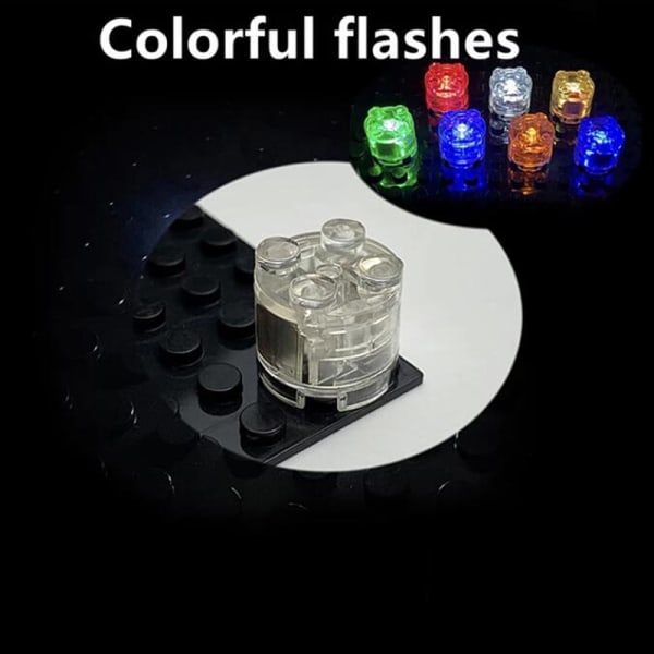 2stk lys murstein selvlysende lampe tilbehør Rund DIY Colorfu Multicolor
