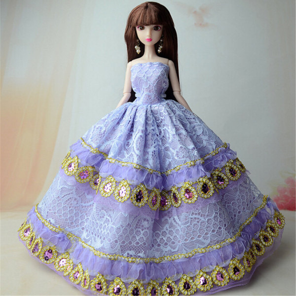 5 stk/sæt Brudekjole Prinsesse Kjole Tøj til Barbie 0 0
