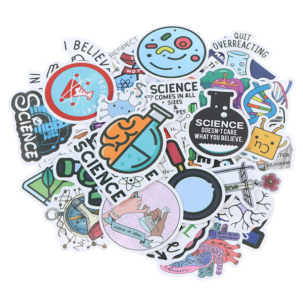 50 st Science Chemistry Laboratory Stickers för bärbar dator Sk One Size