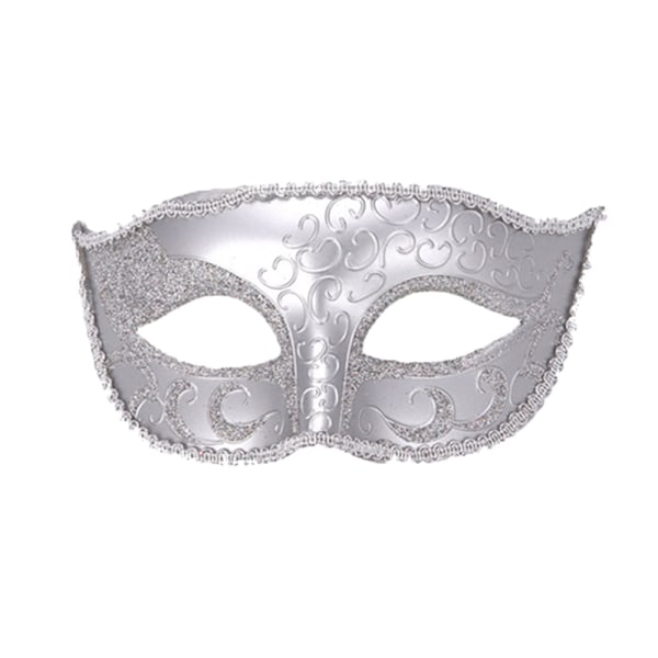 Maskerade masker til par venetiansk kvinde blonder mænd PP Cosplay Silver ONESIZE