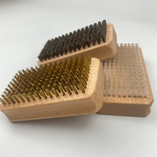 Snøvoksbørste skibørste kobbertråd rensebørste nylon polis brown 3Pcs