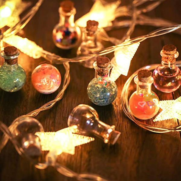10x Små Glasflasker Miniature Potion Flaske Mini Kork Glas Transparent onesize
