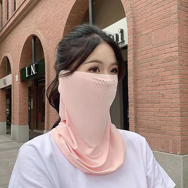 Sommer Is Silke Maske Hals UV Beskyttelse Ansigtsdækken Ansigtskapper Black