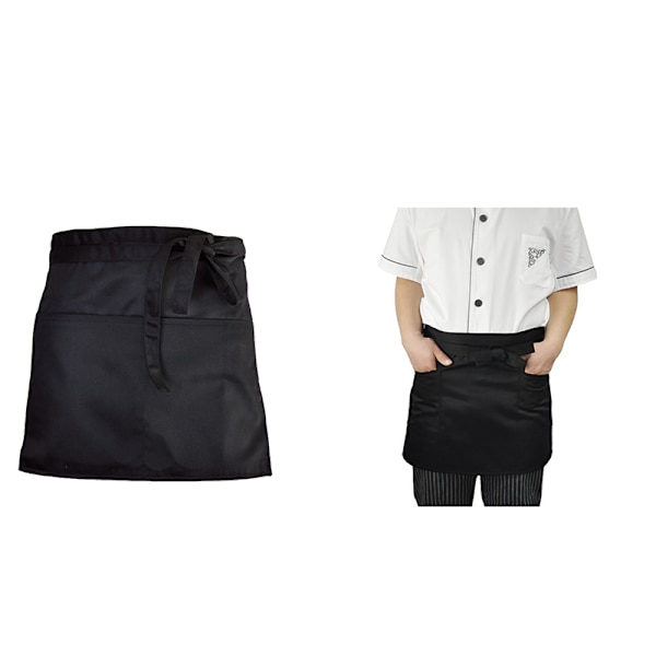 Svart Byst Servitör Kort Förkläde Kök Restaurang Flirty With Po Black one size