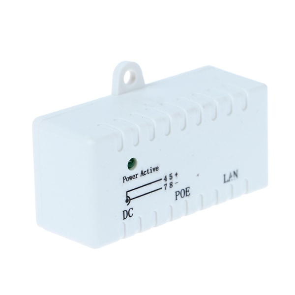 12V - 48V passiv POE-injektor för IP-kamera VoIP-telefonnätverk white One Size
