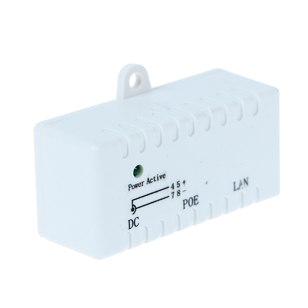 12V - 48V Passiv POE-injektor til IP-kamera VoIP-telefonnetværk white One Size
