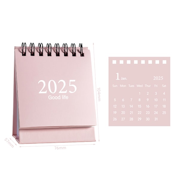 2025 Skrivbords kalender Årlig Månadsdaglig Planerare Tidshantering Pink