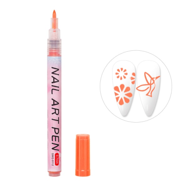 Nail Art Graffiti Pen UV-geelilakka vedenpitävä piirustusmaalaus Orange one size