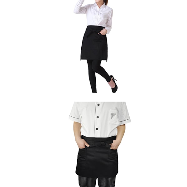 Svart Byst Servitör Kort Förkläde Kök Restaurang Flirty With Po Black one size