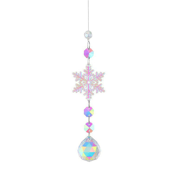 Snowflake Rainbow Maker Crystal Sun Catcher Prisme hængende vindue A1 one size