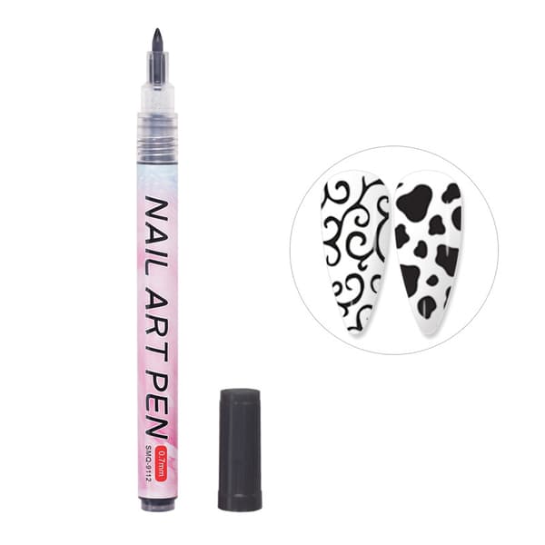 Nail Art Graffiti Pen UV-geelilakka vedenpitävä piirustusmaalaus Black one size