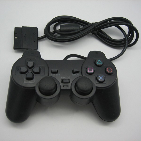 Trådbunden spelkontroll Gamepad Joypad Original för PS2 /Playstat Black