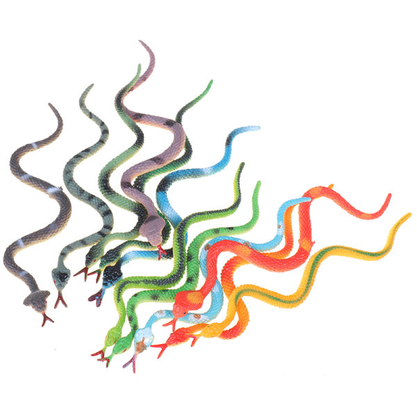 12 kpl korkea simulaatiolelu muovinen käärmemalli Funny Snake Kids Multicolor 12 pcs