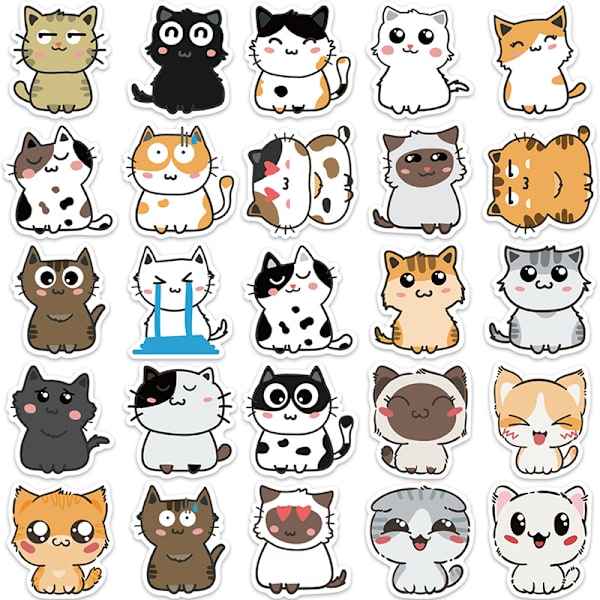50 kpl Mixed e Cat Animal Graffiti Tarra auton kitara Matkalaukku L Multicolor one size