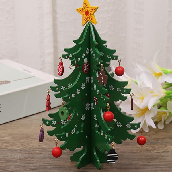 Juletræ børns håndlavede DIY Stereo træ jul Green ONESIZE