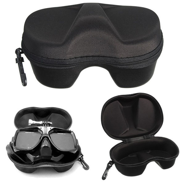 Dykglasögon Förvaringslåda Scuba Snorkel Set Face Cover Snor Black