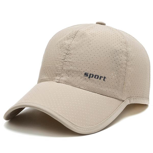 Mænd Kvinder Sommer Baseball Cap Hurtigtørrende Hatte Unisex Breathab Beige one size