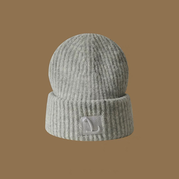Vinterlue for kvinner og menn - Varm strikket lue i stretch Gray