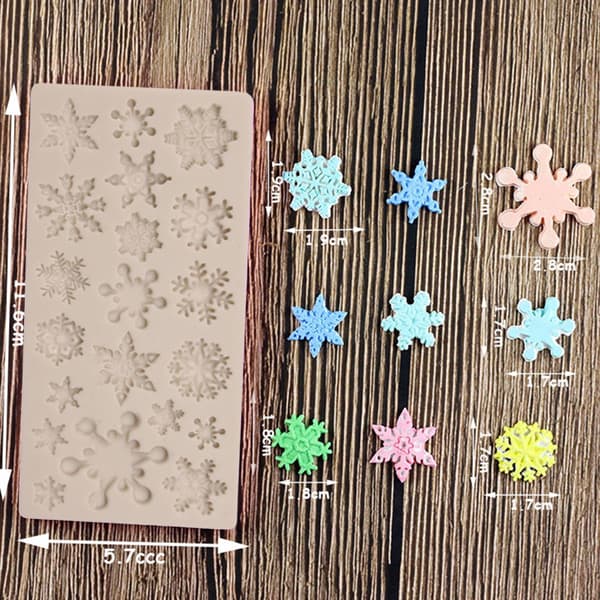 Christmas Snowflake Mønster Silikonform Sjokoladekakebaking Gray Onesize