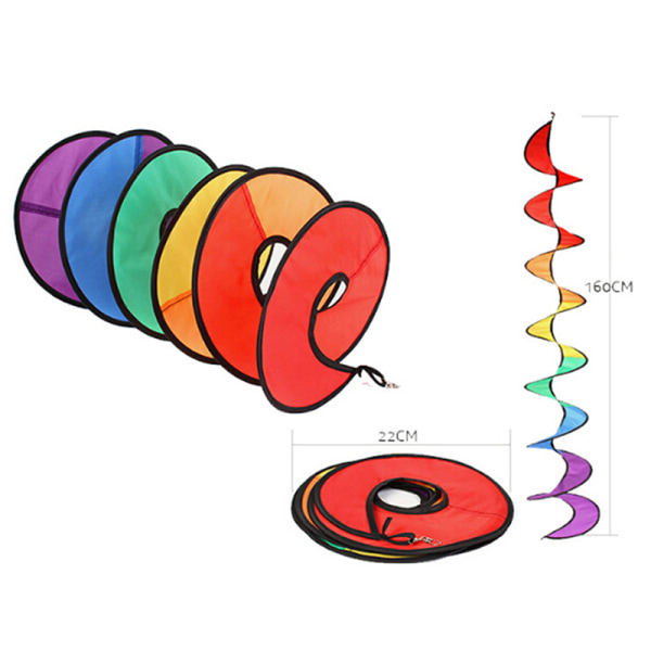 Fargerik campingtelt Sammenleggbar spiralvindmølle Vindspinner Hom One Size