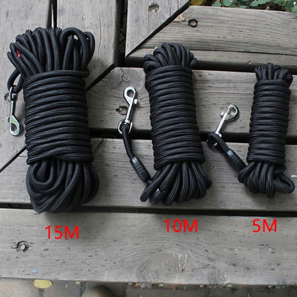 Sort Nylon Hundesnor Udendørs Gåtræning Til Medium Large Black 15m