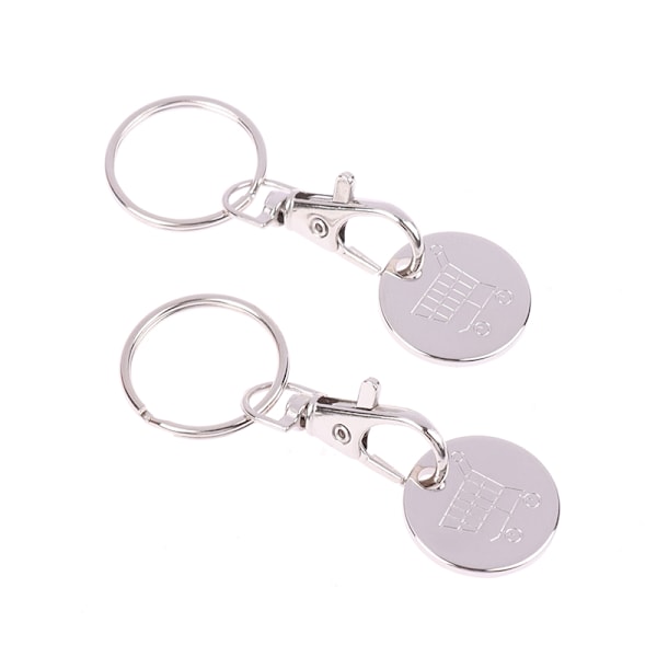 2 st Shoppingvagnsnyckelring Token Chip Praktisk Met onesize