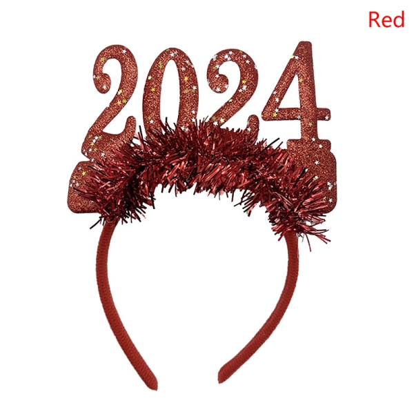 2024 Hyvää Uutta Vuotta Hiuspanta Glitter Star Sequin Hair Hoop osa Red one size