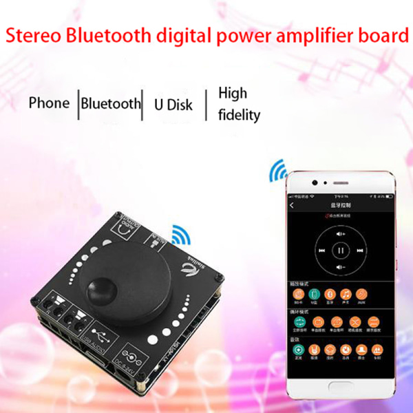 HIFI 50W+50W XY-AP15H Stereo Bluetooth digitalt forstærkerkort Black 1pc