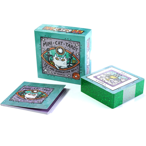 Mini Cat Tarot Deck English Version Cards Deck Family Bord Bo Cyan One Size