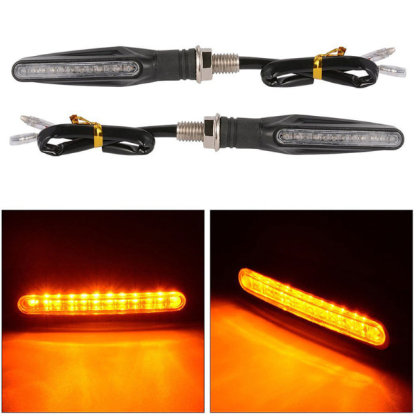 4 STK Universal Motorcykel 12 LED blinklys Blinker One Size