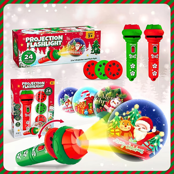 Merry Christmas Kids Favor Projection Toy Lysemitterende julenisse Green one size
