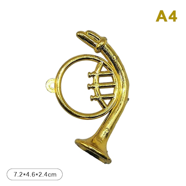 Nukkekodin miniatyyri galvanoitu kultainen musiikki-instrumentti DIY S A4 onesize