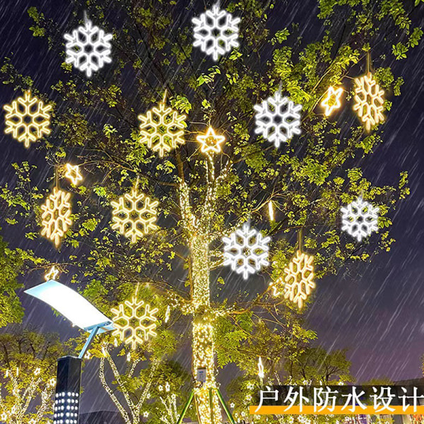 40CM Stor Snowflake String Light Outdoor Snowflake Led Hengende Yellow one size