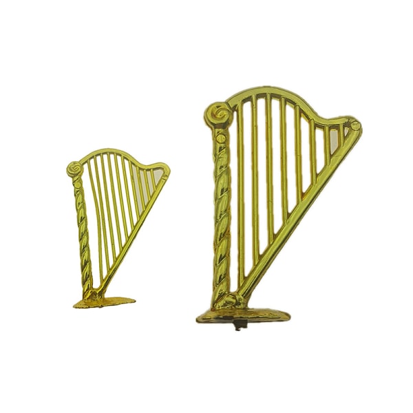 Nukkekodin miniatyyri galvanoitu kultainen musiikki-instrumentti DIY S A3 onesize