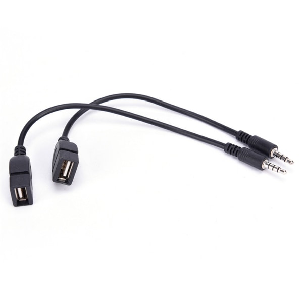 3,5 mm hane AUX o pluggjack till USB 2.0 hona omvandlarkabel Co