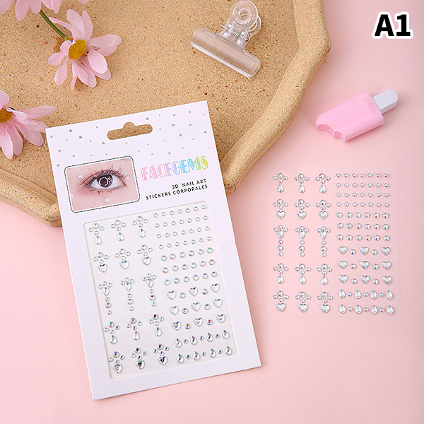 Face Gems Eye Jewels Festival Body Crystal Make Up Sticker Dia A1 onesize