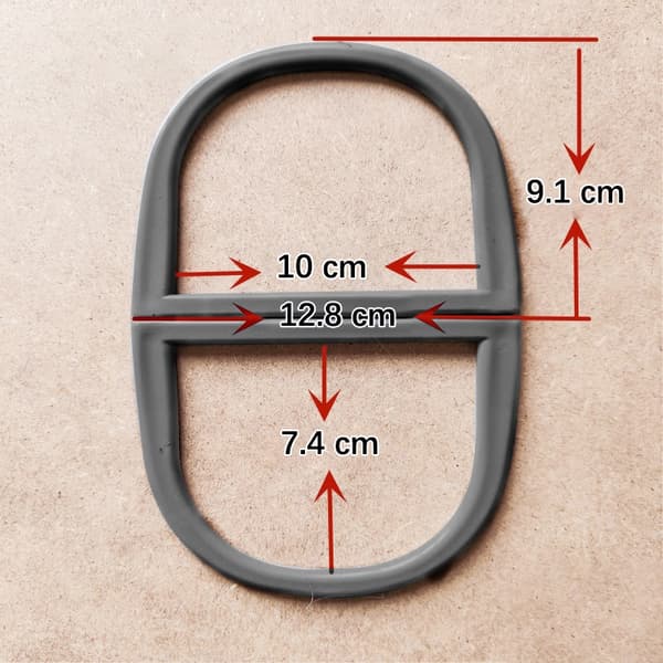 2 st D-formade runda handtagsdetaljer i resin för handgjorda handväskor Gray