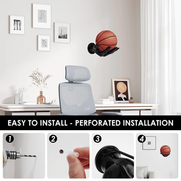 Basketboll Förvaringsställ Väggmonterat Handformat Bollställ Fot B