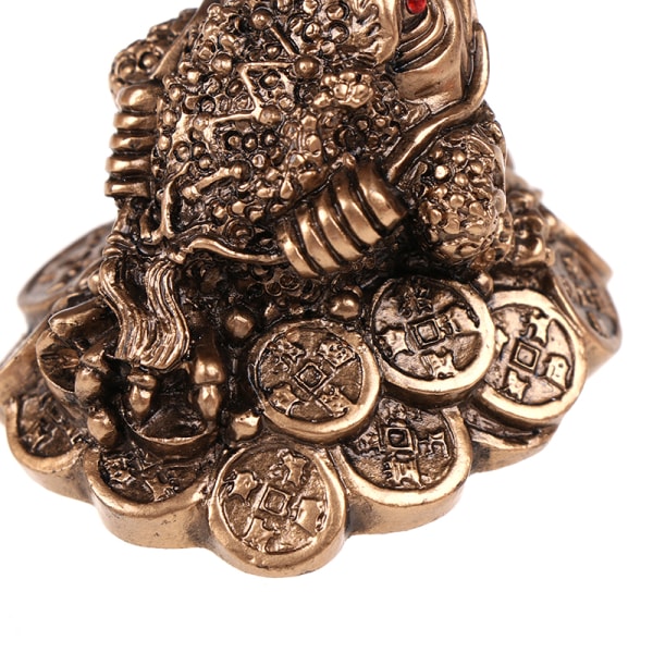 1 stk Fortune Frog Feng Shui Lucky Money Padde Hjemmekontordekor Gold one size