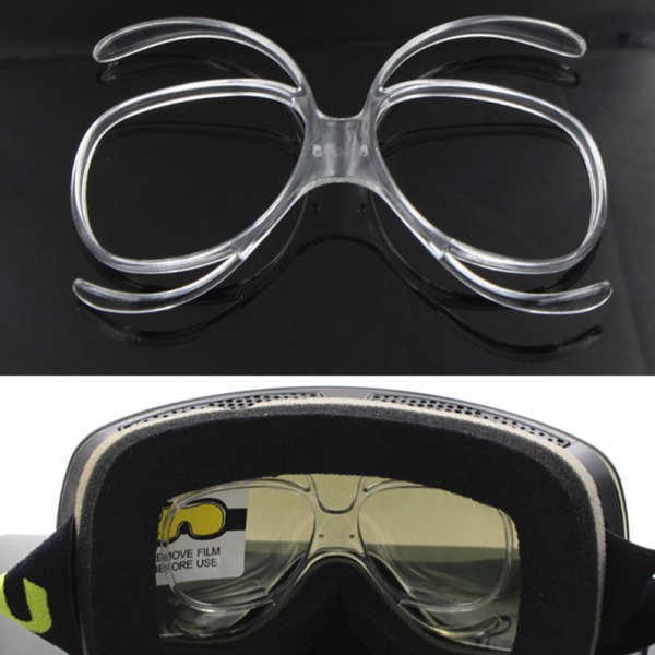 Skibriller Nærsynt rammeinnsats Optisk adapter Fleksibel prescr Transparent onesize