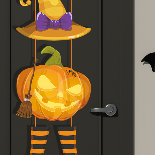 2023 Halloween Party Decoration Pumpkin Bat Door Hanging Hallow B ONESIZE