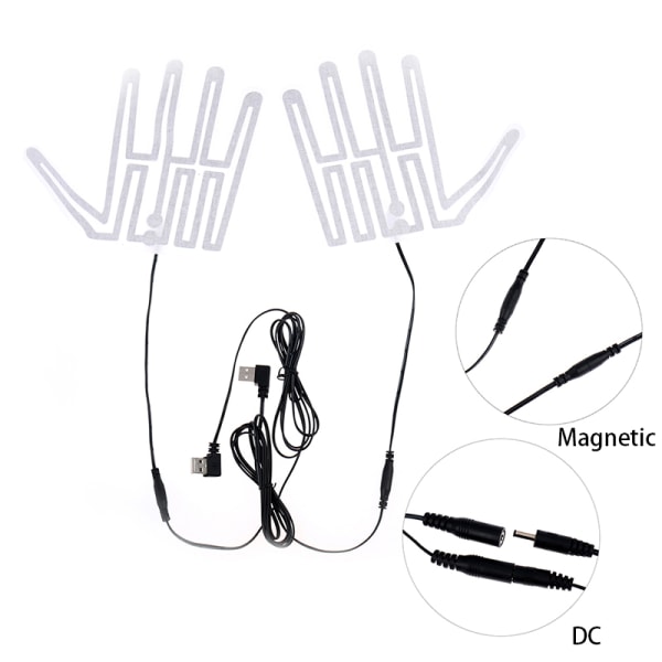 5 V hiilikuitulämmityskäsinetyyny Käsienlämmitin USB -kalvo sähköinen White Magnetic line 1to1