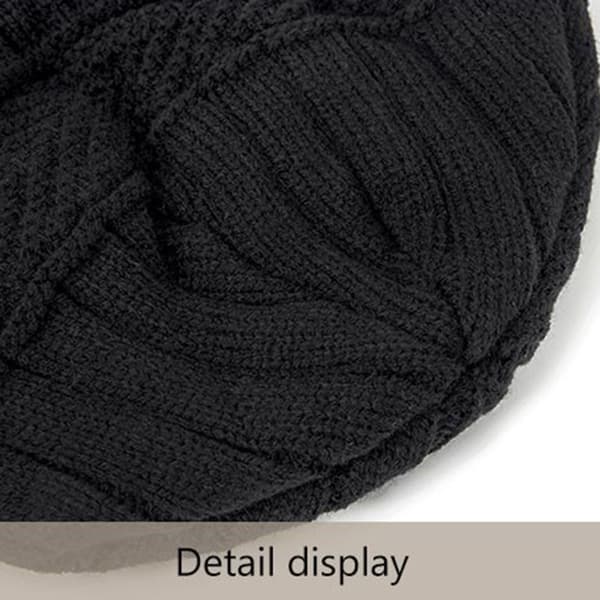 Vinterhatt för män Bomull Tjocka Varma mössor Hatt Mode Unisex Black one size
