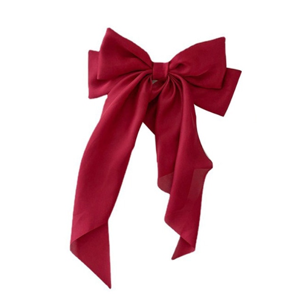 Bow Ribbon Hiusneula Päähineet Yksinkertainen Elegant Satin Spring Clip Fi Red ONESIZE