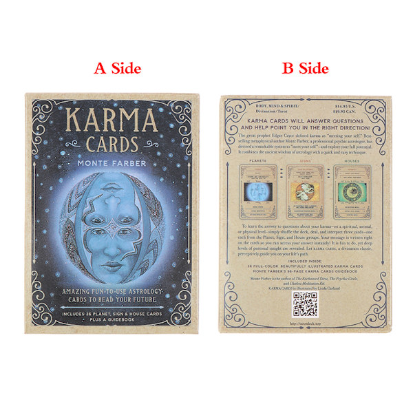 Karma Oracle-kort Tarot-kort Familiefest Prophecy Divination Orange one size