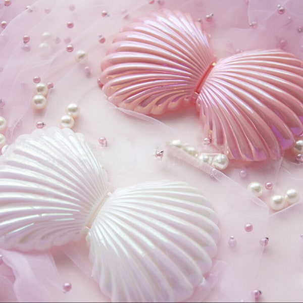 Shell Ring Halsband Örhängen Smycken Förvaring Organizer Box Case Pink 10cm