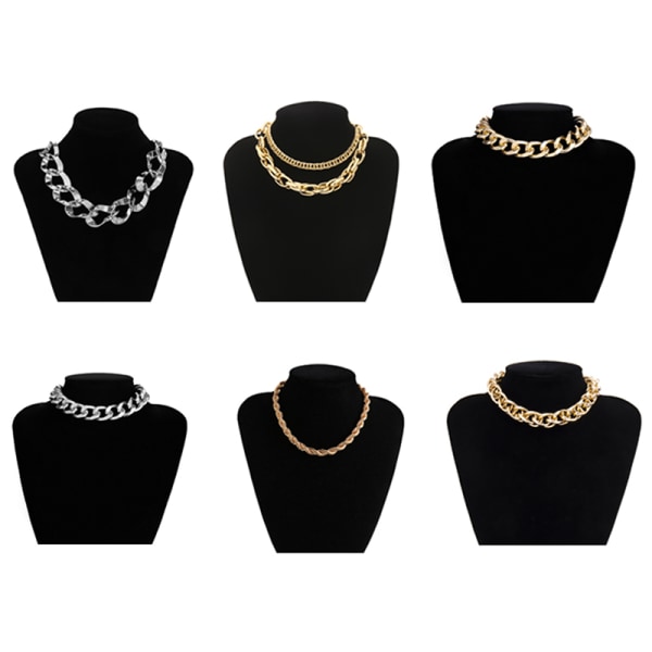 Punk Hip Hop Choker Halsband för kvinnor Statement Gothic Cuban C C