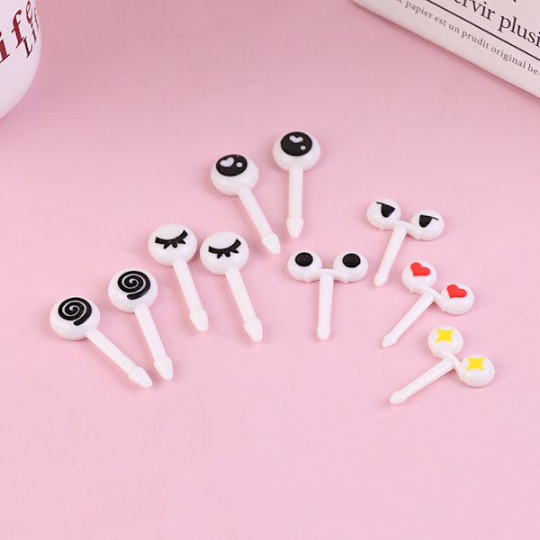 10 kpl/ set Mini e Cartoon Eyes Kawaii Lunch Bento Box Fruit Pi onesize